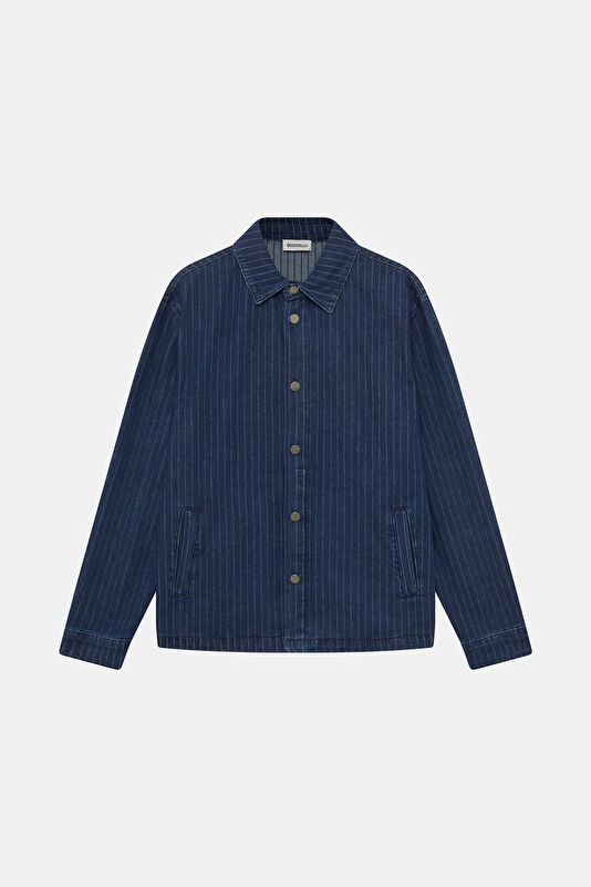 Indigo Snap Button Men's Jacket