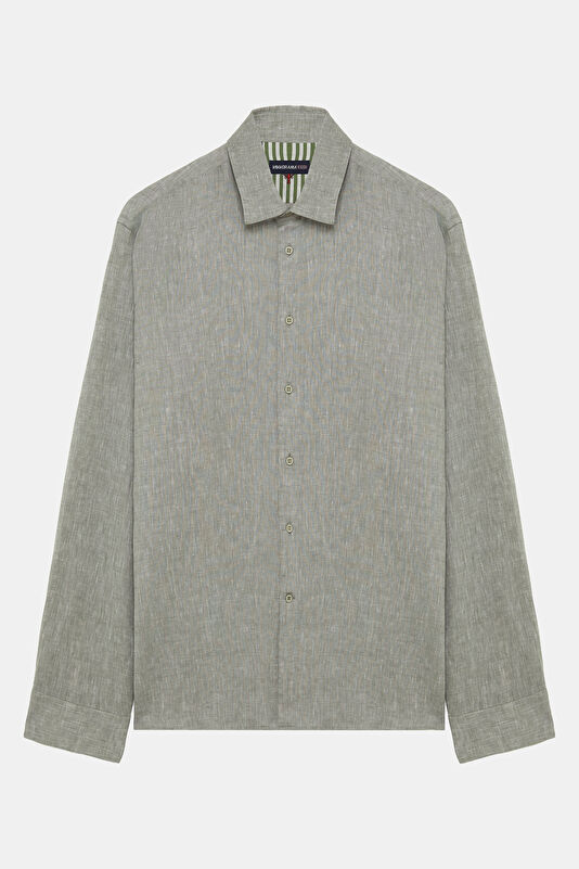 Green Regular Men's Shirt