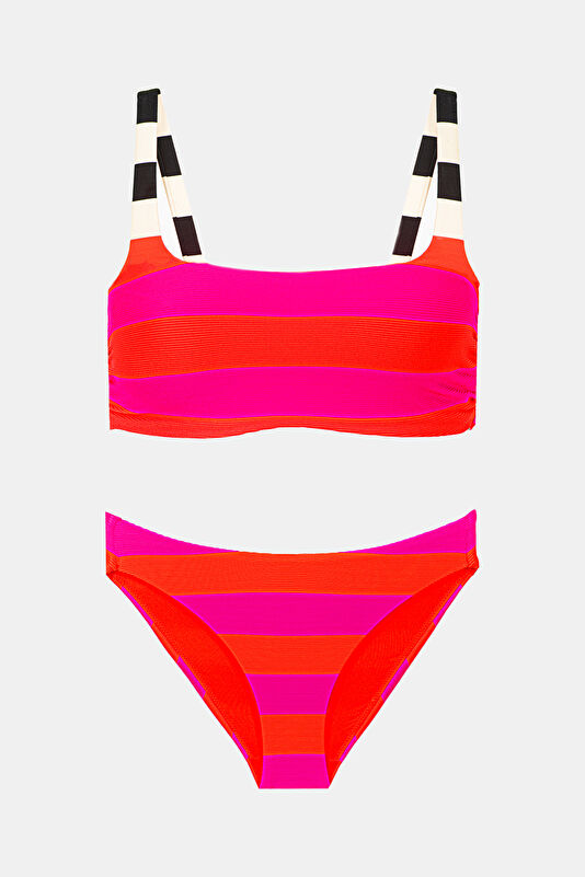 Çok Renkli Çizgili Bikini