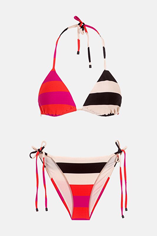 Multicolored Striped Bikini