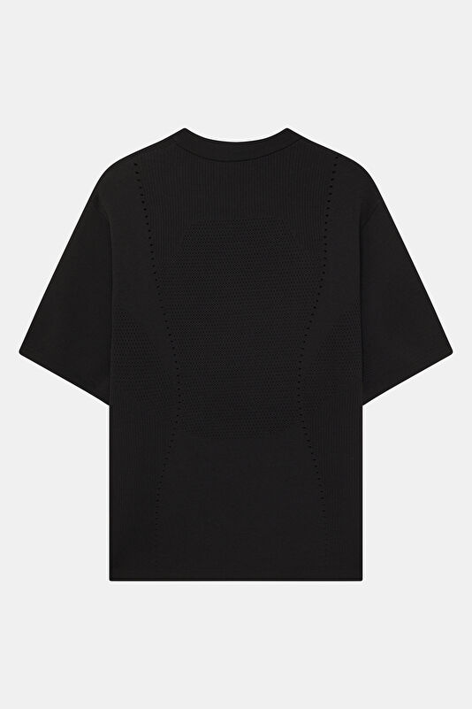 Relax Kalıp Siyah Bisiklet Yaka Erkek T-Shirt 2