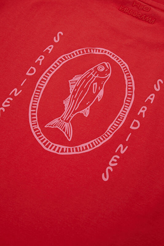 Kırmızı Bisiklet Yaka Baskılı Kadın T-Shirt 4