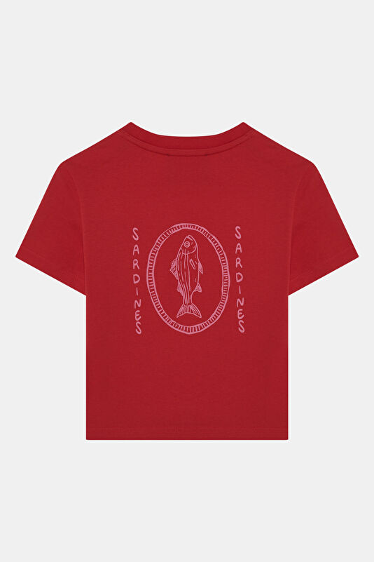 Red Crew Neck Printed Children's T-Shirt 2