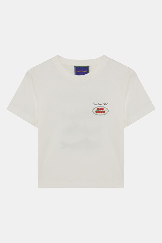 White Crew Neck Printed Kids T-Shirt