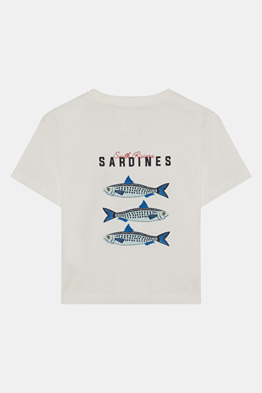 White Crew Neck Printed Kids T-Shirt 2