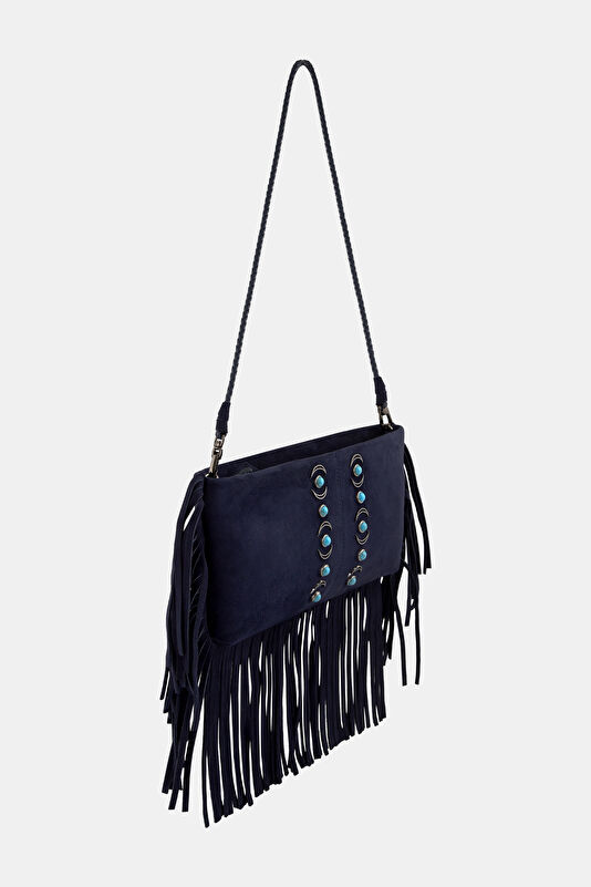 Hera Navy Suede Bag 2