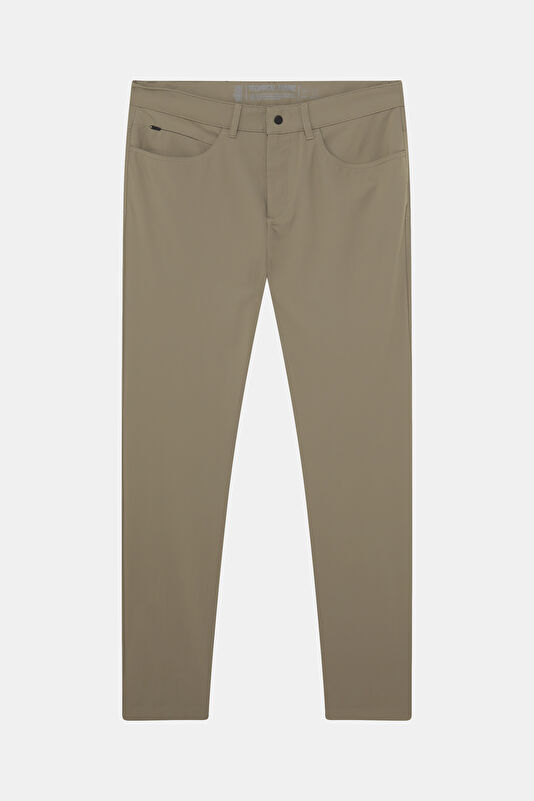 Relax Fit Beige Straight Leg Men's Pants