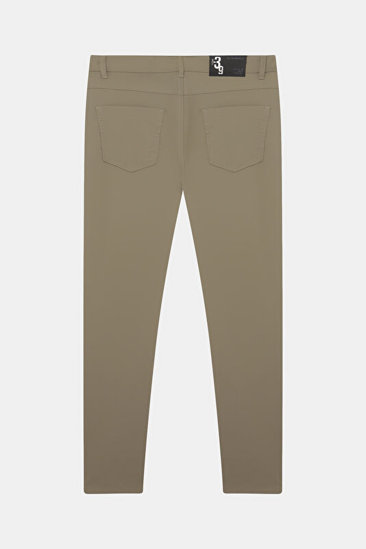 Relax Fit Beige Straight Leg Men's Pants 2