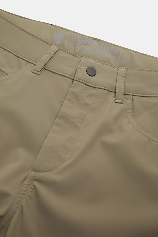 Relax Fit Beige Straight Leg Men's Pants 3