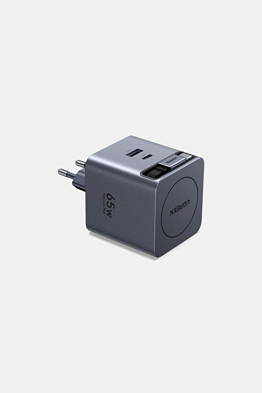 65W GaN Fast Charger with Retractable Cable