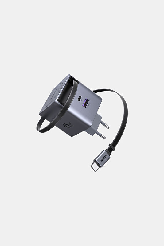 65W GaN Fast Charger with Retractable Cable 3