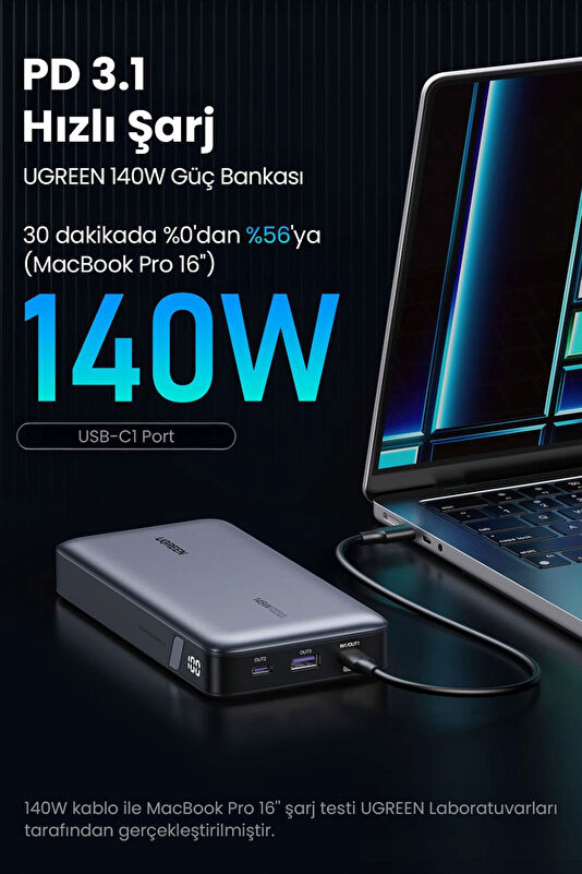 25,000mAh 145W PD QC Portable Fast Powerbank with LED Indicator 4