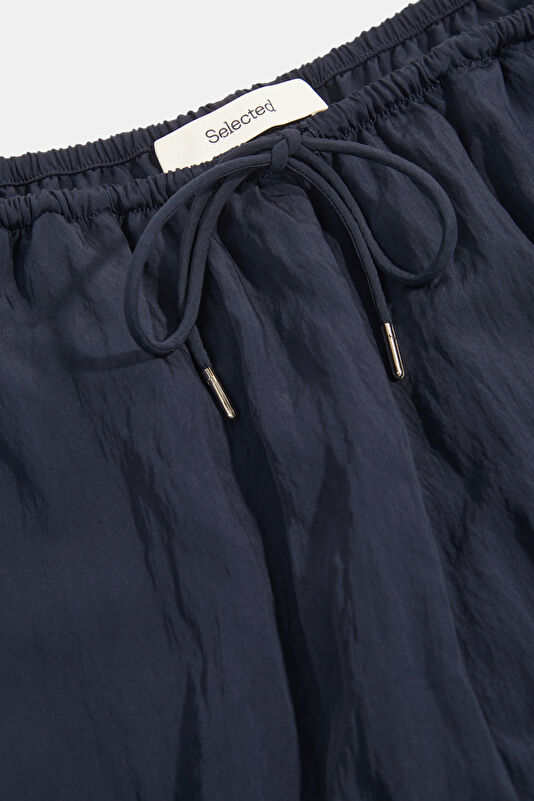 Navy Blue Straight Viscose Women's Pants 3