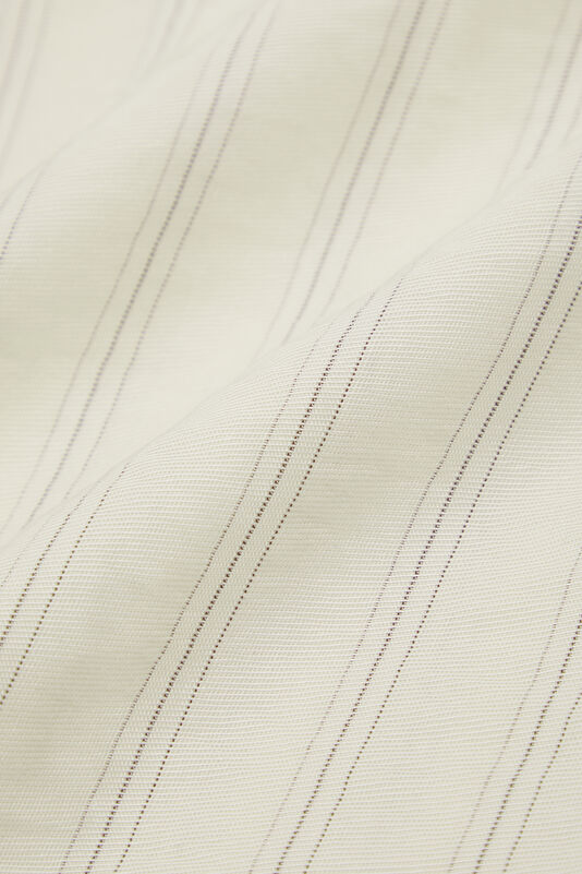 Cream Striped Patterned Short-Sleeved Women's Blouse 4