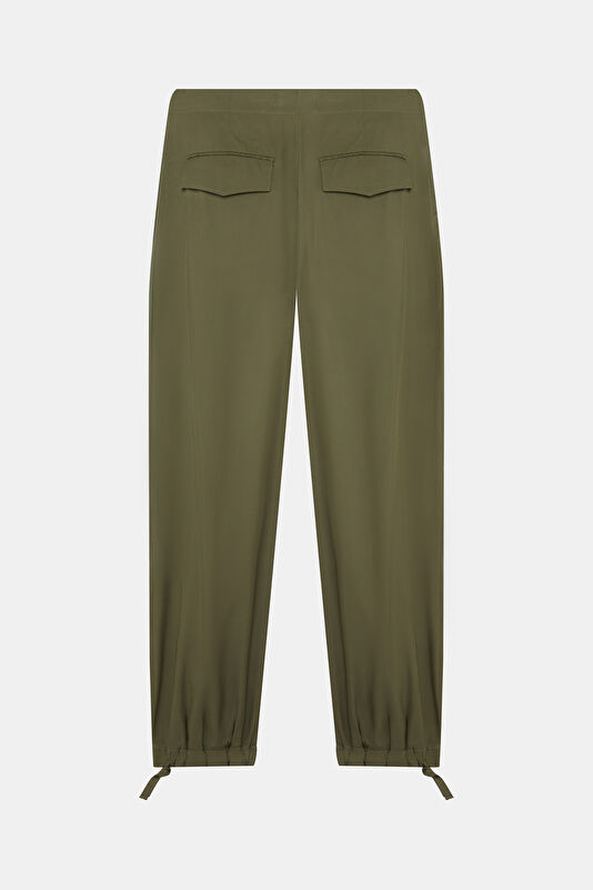 Khaki Straight Viscose Pants 2