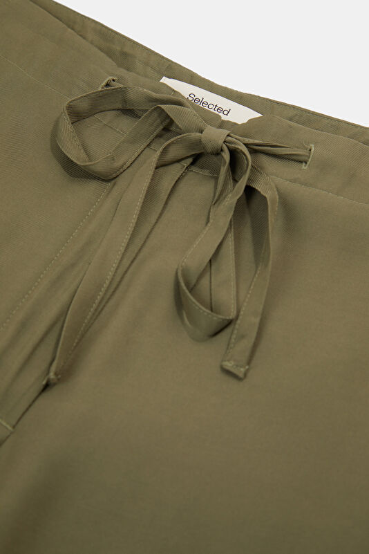 Khaki Straight Viscose Pants 3
