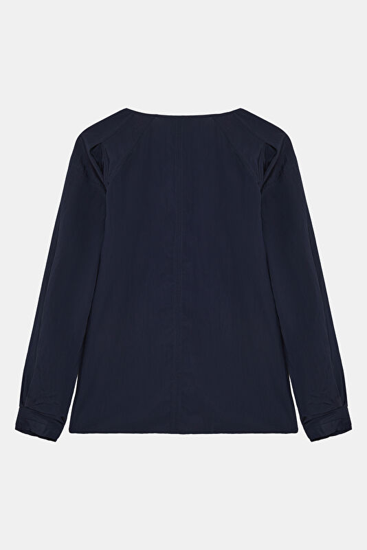 Navy Blue Long-Sleeved Women's Blouse 2