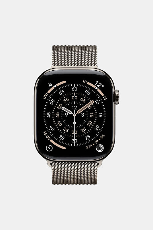 Watch Series 11 GPS + Cellular 46mm Natural Titanium Case with Natural Milanese Loop - M/L MFD04TU/A 2