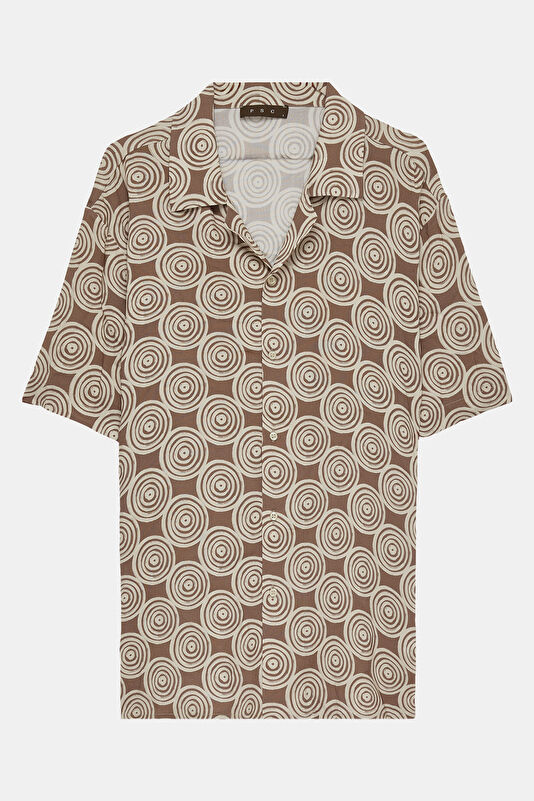 Spiral Multicolored Patterned Men's Shirt