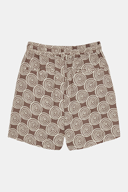 Spiral Multicolored Patterned Viscose Men's Shorts 2