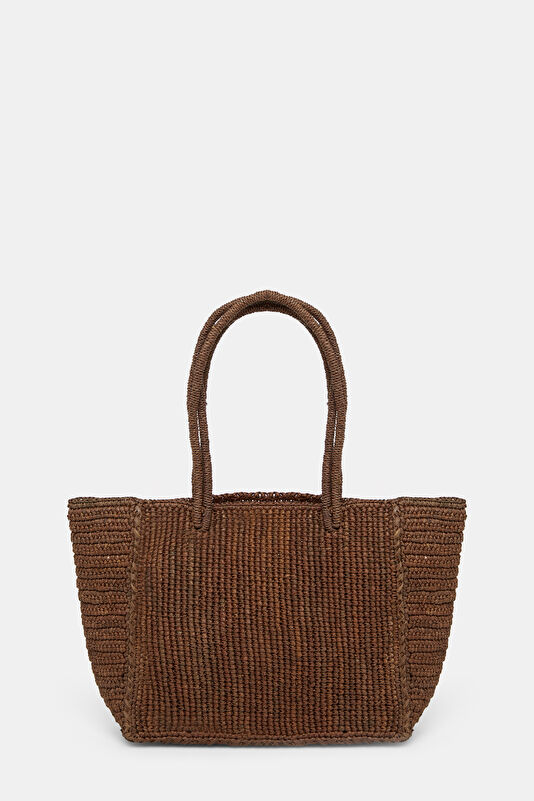 Raffia Mid Kahve Çanta 3