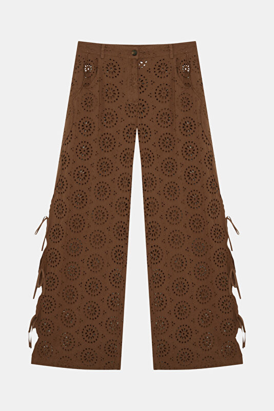 Kahve Wide Leg Kadın Pantolon