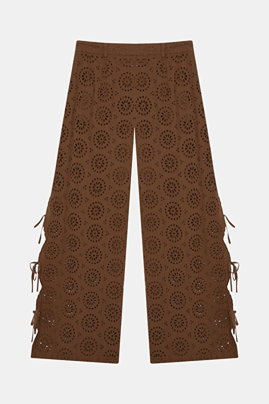 Kahve Wide Leg Kadın Pantolon 2