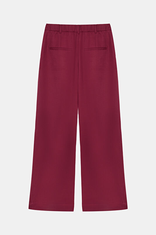 Bordo Straight Kadın Pantolon 2