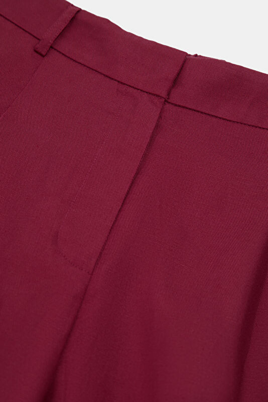 Bordo Straight Kadın Pantolon 3