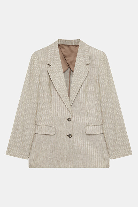 Brown Button-Down Women's Jacket