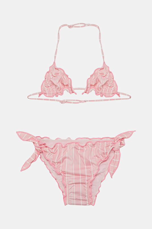 Multicolored Patterned Children's Bikini