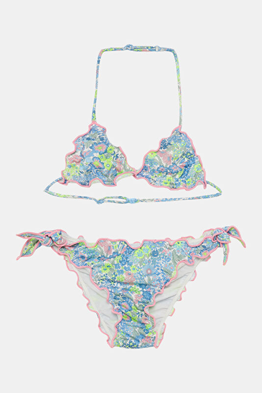 Çok Renkli Desenli Çocuk Bikini