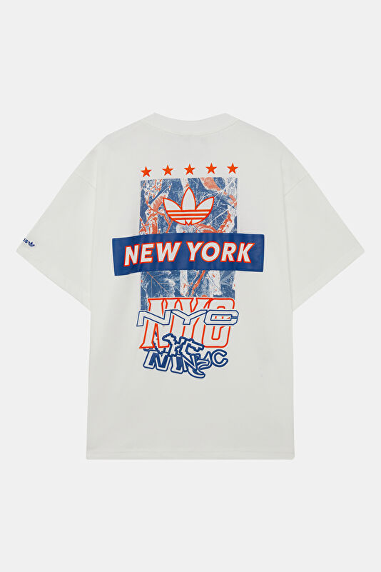 Relax Fit White Crew Neck Printed Men's T-Shirt 2