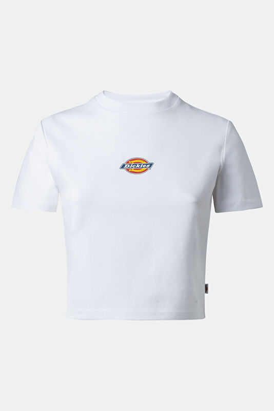 White Crew Neck Embroidered Women's T-Shirt