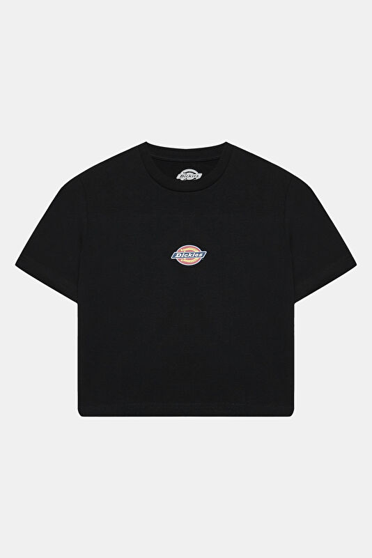 Black Crew Neck Embroidered Women's T-Shirt