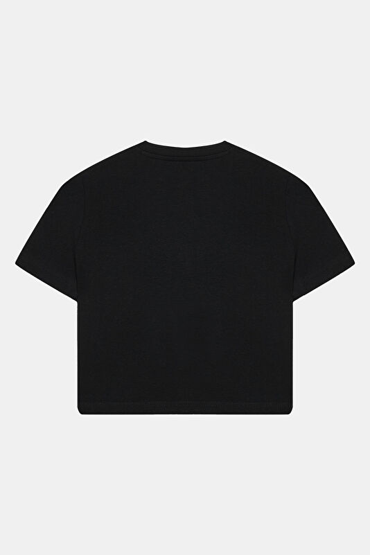 Black Crew Neck Embroidered Women's T-Shirt 2