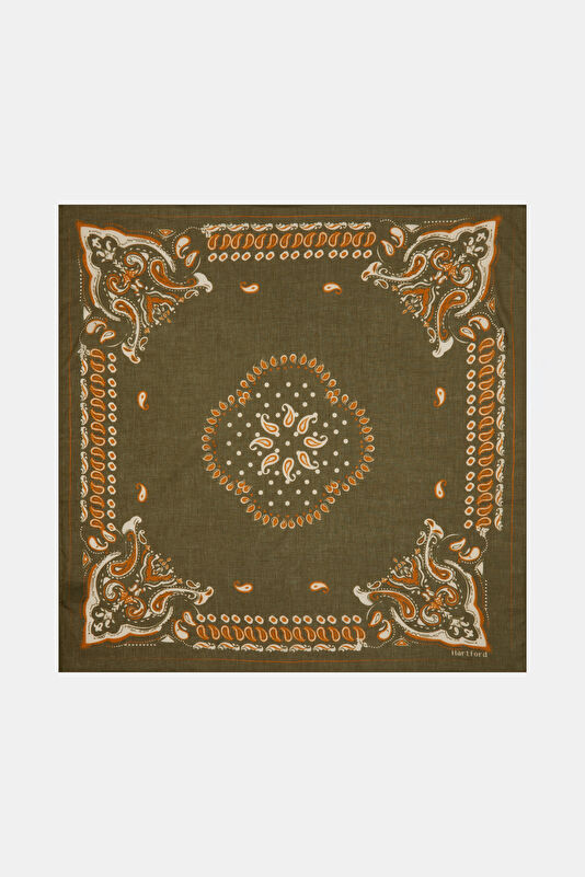 Dark Khaki Patterned Scarf