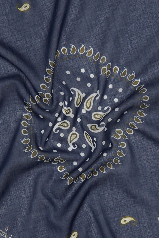 Indigo Patterned Scarf 2