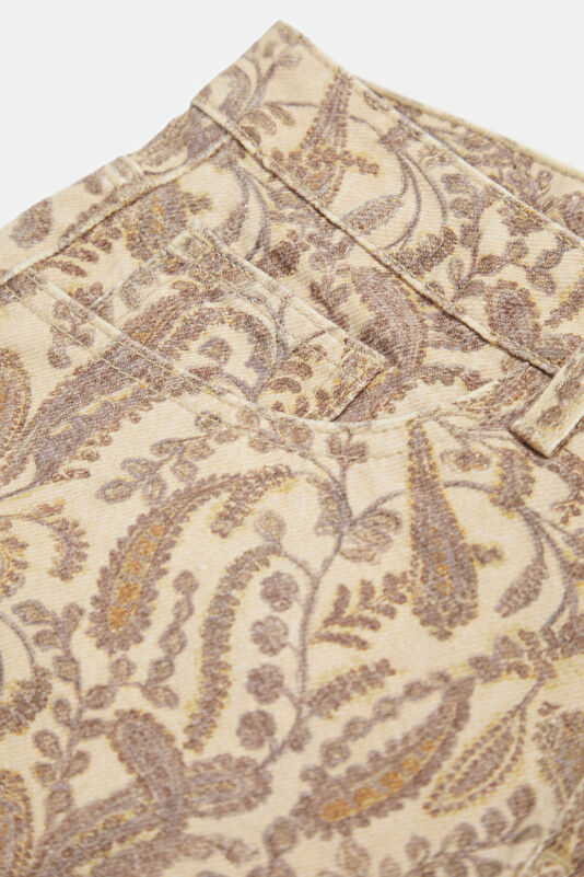 Ecru Patterned Women's Shorts 4