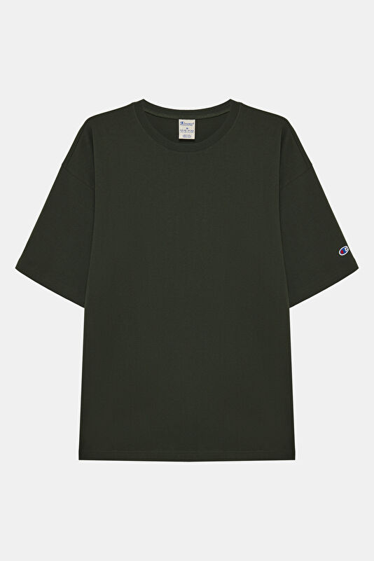 Relax Kalıp Haki Bisiklet Yaka Erkek T-Shirt