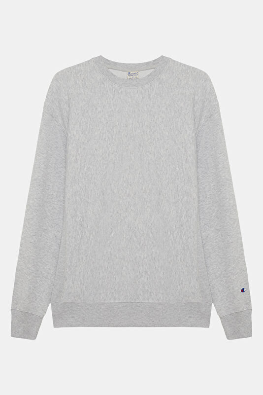Gri Relax Kalıp Bisiklet Yaka Erkek Sweatshirt