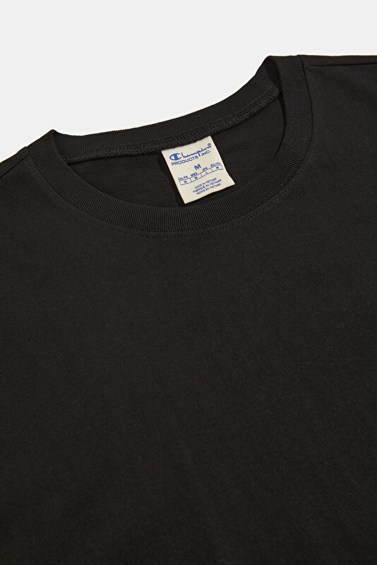 Relax Kalıp Siyah Bisiklet Yaka Erkek T-Shirt 3