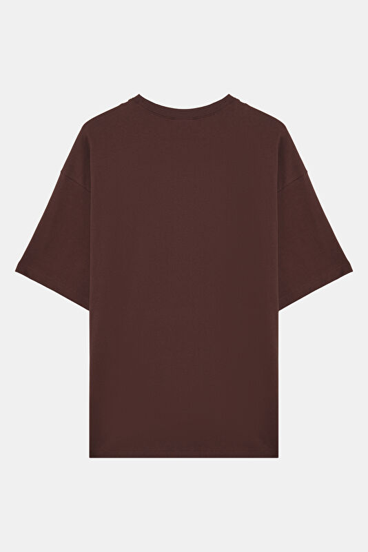 Relax Kalıp Bordo Bisiklet Yaka Erkek T-Shirt 2