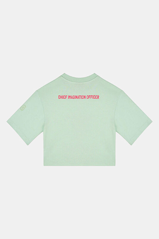 Yeşil Bisiklet Yaka Desenli Çocuk T-Shirt 2