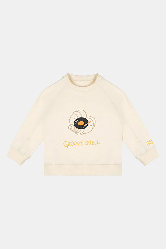Blue Crew Neck Patterned Kids T-Shirt
