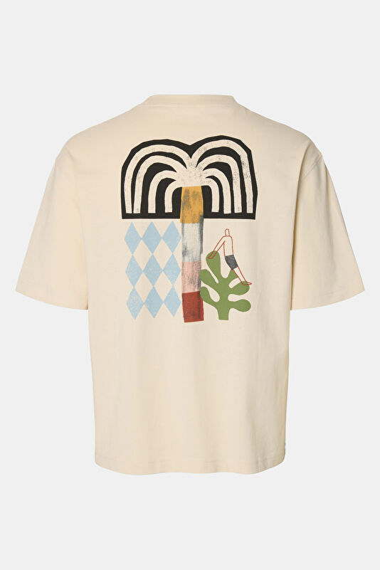 Cream Men's Crew Neck T-Shirt 2