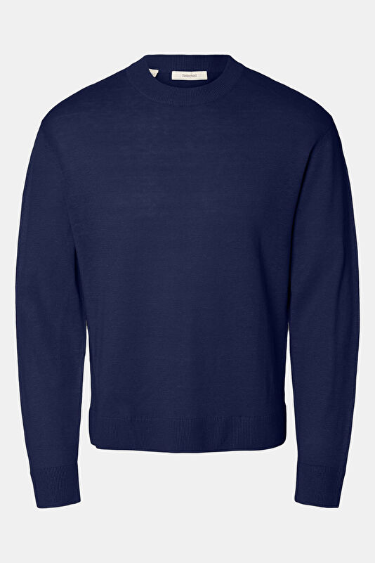 Navy Men's Linen Sweater