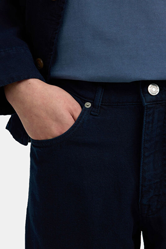 Indigo Straight-Cut Organic Cotton Men's Trousers 4
