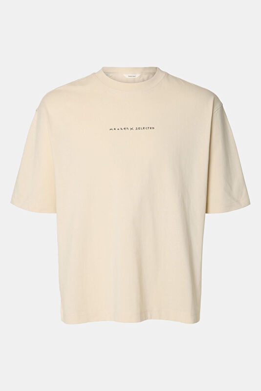 Beyaz Bisiklet Yaka Erkek T-Shirt