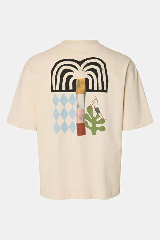 Beyaz Bisiklet Yaka Erkek T-Shirt 2